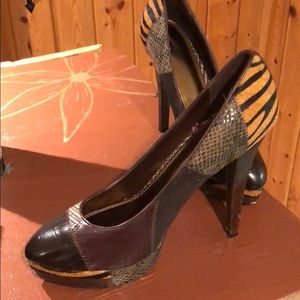 Multi animal print high heels